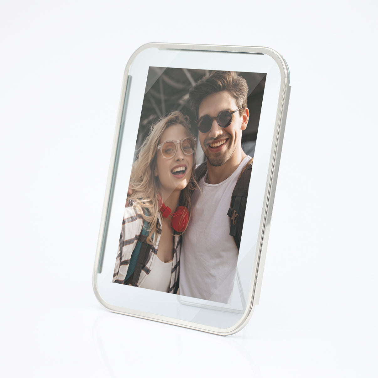 Rounded Corner Float Steel Picture Frame (4x6" Photo) Mimosa Moments